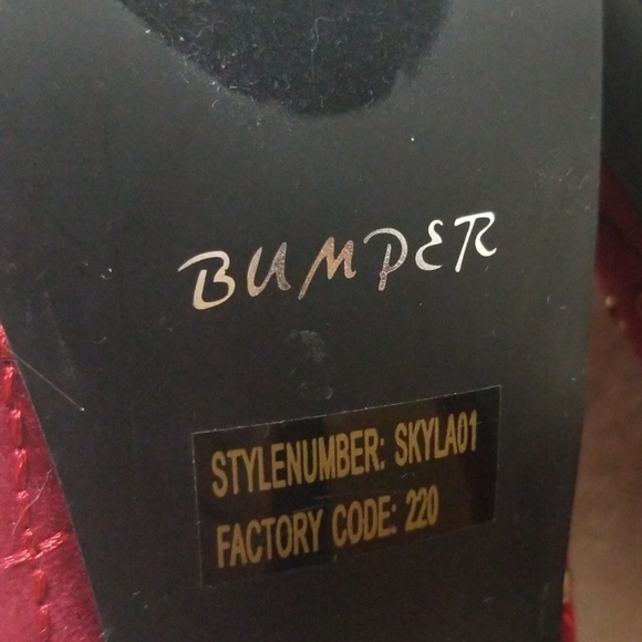 Bumper 👠 Burgundy Velvet Gold Stud High Heels - Picture 7 of 7